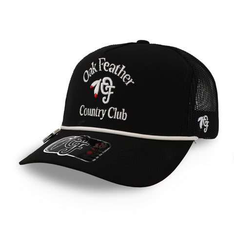 Gorra Oak Feather Country Club Trucker Negra Unitalla