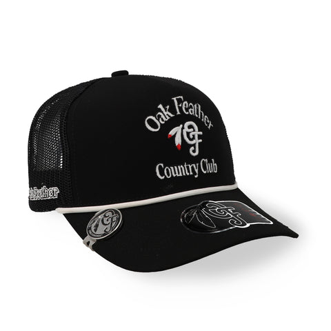 Gorra Oak Feather Country Club Trucker Negra Unitalla