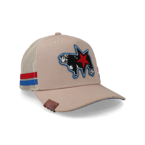 Gorra Cara Blanca Double Line Hereford Almendra Unitalla