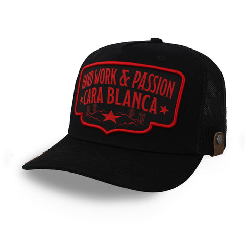 Gorra Cara Blanca Double Line Star Negra Unitalla