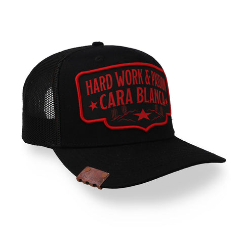 Gorra Cara Blanca Double Line Star Negra Unitalla