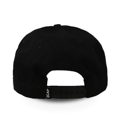Gorra 2CAP Snapback Algodón 5 Panel Negra Unitalla