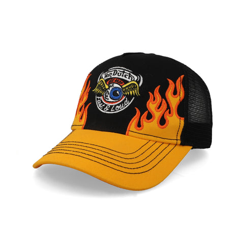 Gorra Von Dutch Flames Trucker Negra Unitalla