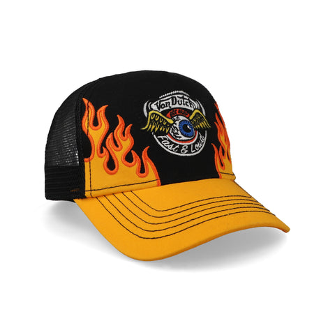 Gorra Von Dutch Flames Trucker Negra Unitalla
