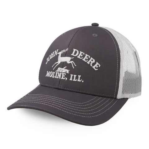Gorra John Deere Trucker Alt Vet Logo Oxford Blanca Unitalla